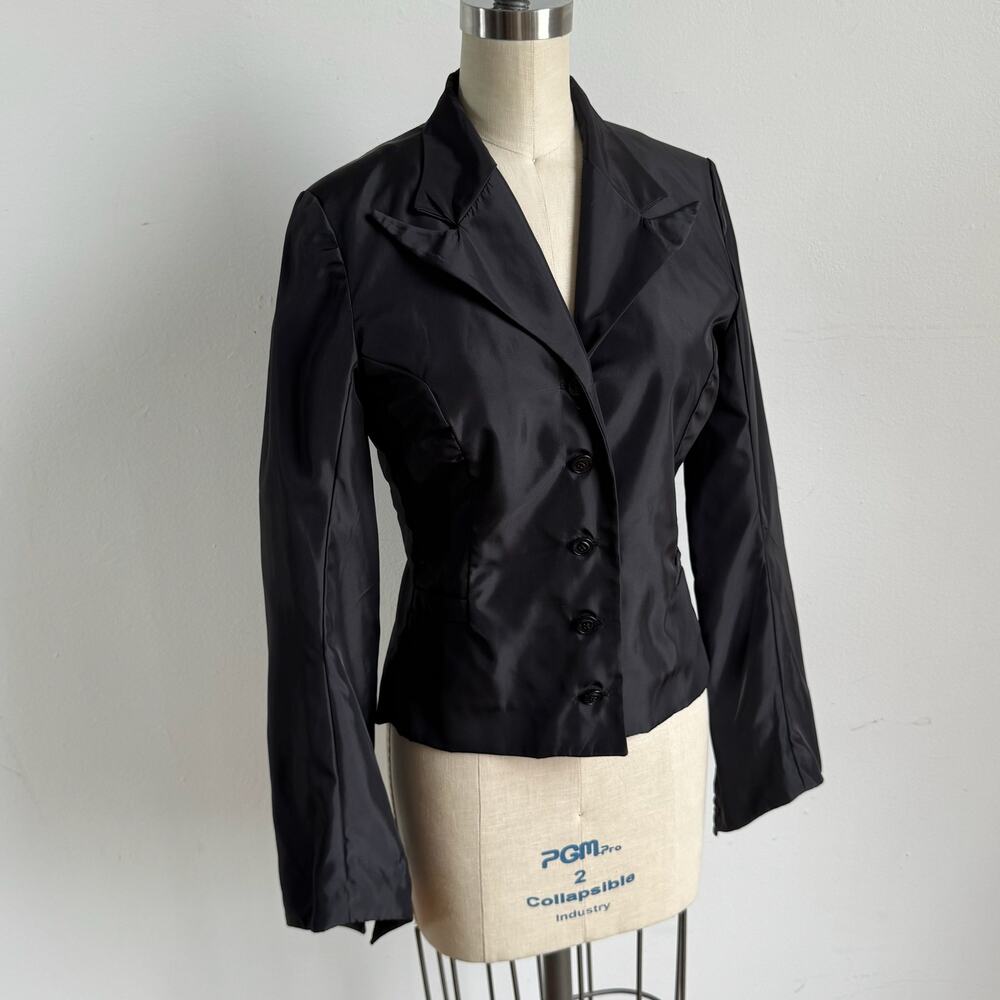 Vintage MOLLY K Fitted Black Tuxedo Blazer